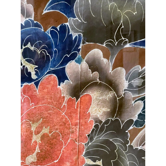 Framed Japanese Futon Cover Textile Art with Resist Yuzen Dye For Sale - Image 9 of 9