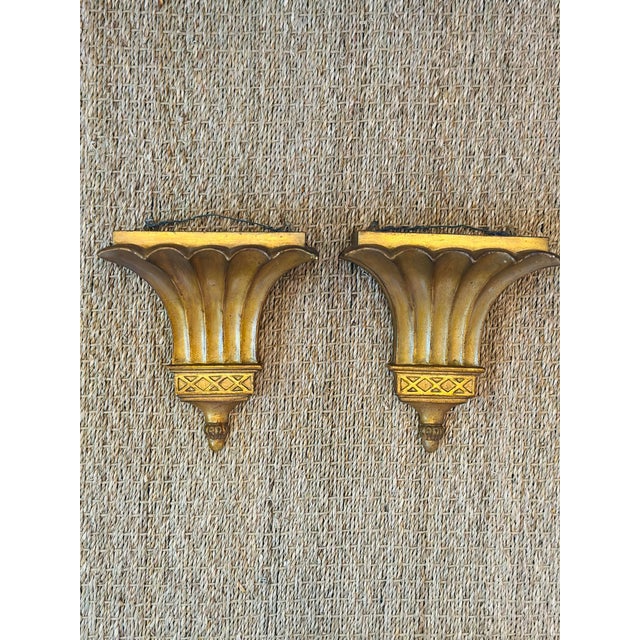 1960s Vintage Hollywood Regency Wall Brackets For Sale - Image 5 of 7