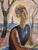 Mid-Century Modern 'Figures at the Window' Vintage Swedish Expressive Figurative Oil Painting, Framed For Sale - Image 12 of 14