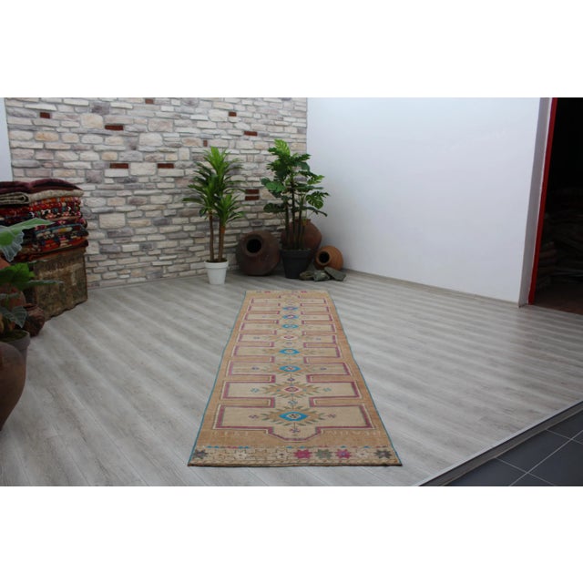 Mid-Century Modern Vintage Turkish Rug Runner - 36"x138" For Sale - Image 3 of 13