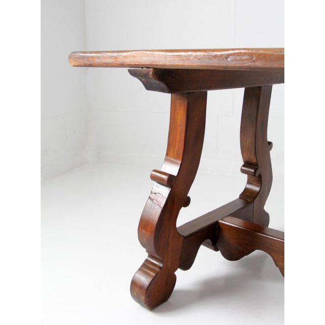 American Antique Spanish Revival Trestle Table For Sale - Image 3 of 18