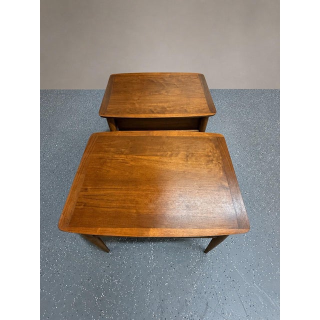 Lane Furniture Lane Mid-Century Modern Walnut Side Tables Cir. 1965 (Pair) For Sale - Image 4 of 10