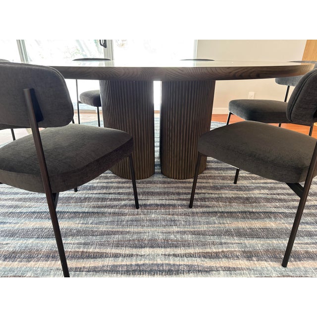 Mid-Century Modern Arhaus Round Dining Room Table & Chairs For Sale - Image 3 of 4