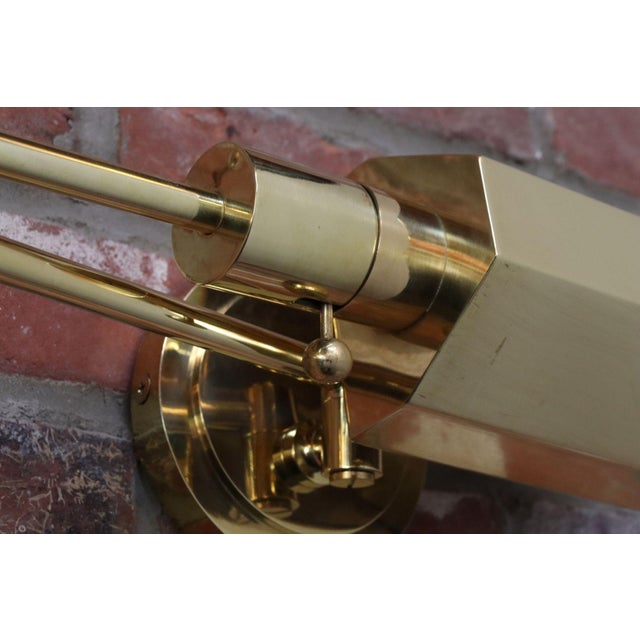 Vintage Polished Brass Swing Arm Wall Lamp With Swiveling Shade by Chapman For Sale - Image 17 of 18