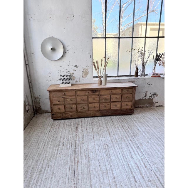 Wood Vintage Pine Workshop Credenza, 1950s For Sale - Image 7 of 18