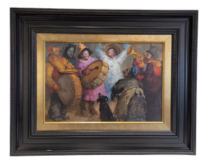 José María García Fernández, Carnavales, Castilviejo, 1960s, Oil on Canvas, Framed