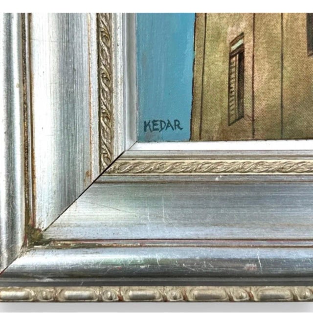 Mid 20th Century Dan Kedar, Israeli Modernist Oil Canvas Architecture Painting Dan Kedar, Bezalel Artist, c. 20th century For Sale - Image 5 of 7