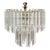 1980s 6 Light Chandelier With Lucite Crystals | Style of Kamer and Venini For Sale