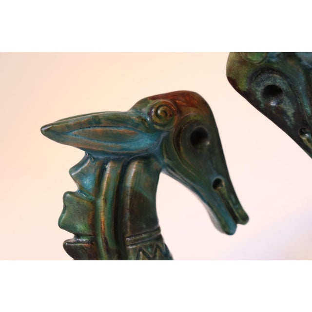 Pair of Italian Modernist Sea Garden Ceramic Horses by Alvino Bagni for Raymor For Sale - Image 10 of 12