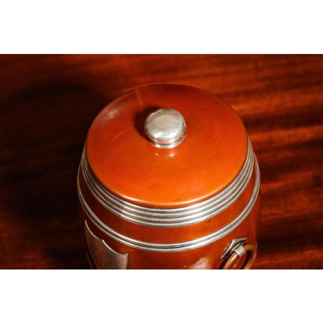 Stunning Arts and Crafts Mixed Metal Sterling Silver Copper Antique Humidor Jar Canister Storage Tobacciana For Sale - Image 4 of 11