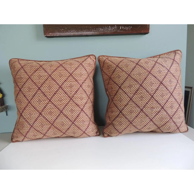 Textile Vintage Brown Woven African Square Decorative Pillows - Set of 2 For Sale - Image 7 of 8