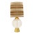Mid 20th Century Threaded Glass Sphere Table Lamp With Handwoven Maria Kipp Shade For Sale