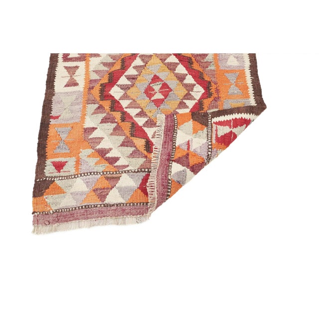 Mid 20th Century Vintage Mid Century Colorful Kilim Runner For Sale - Image 5 of 7