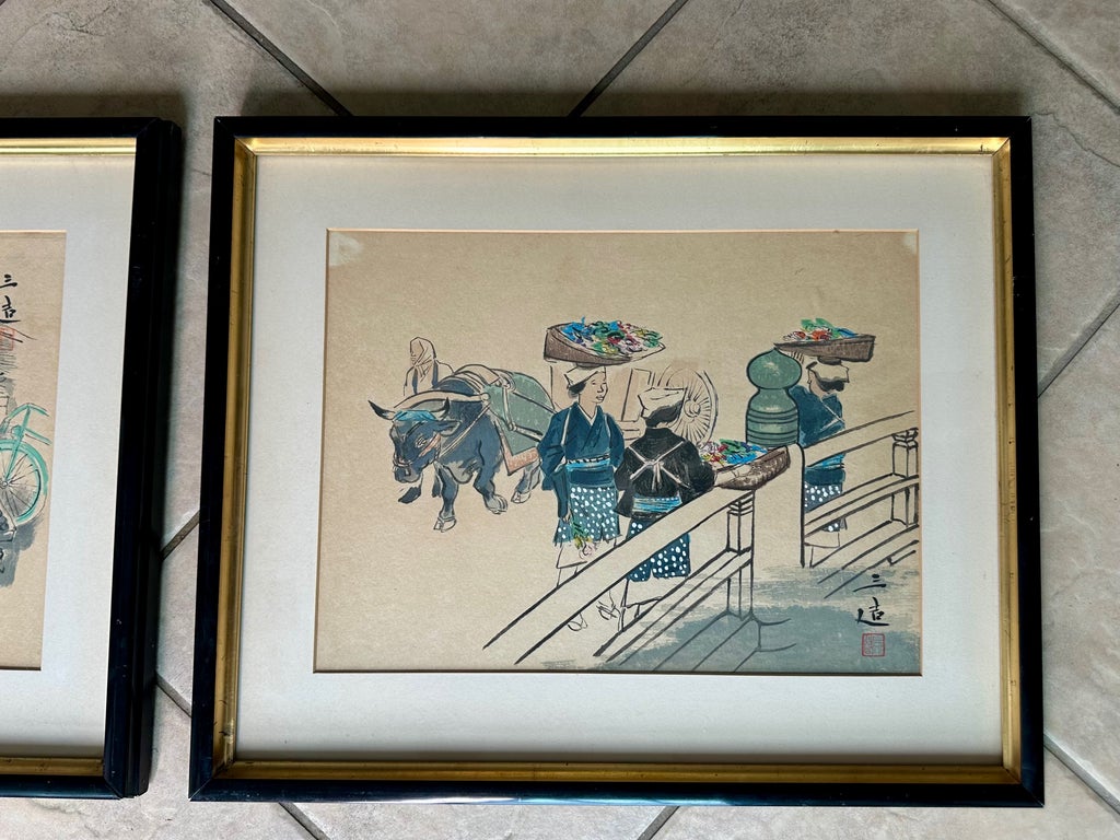 Pair Japanese Woodblock Prints by Sanzo Wada (1883–1967) | Chairish