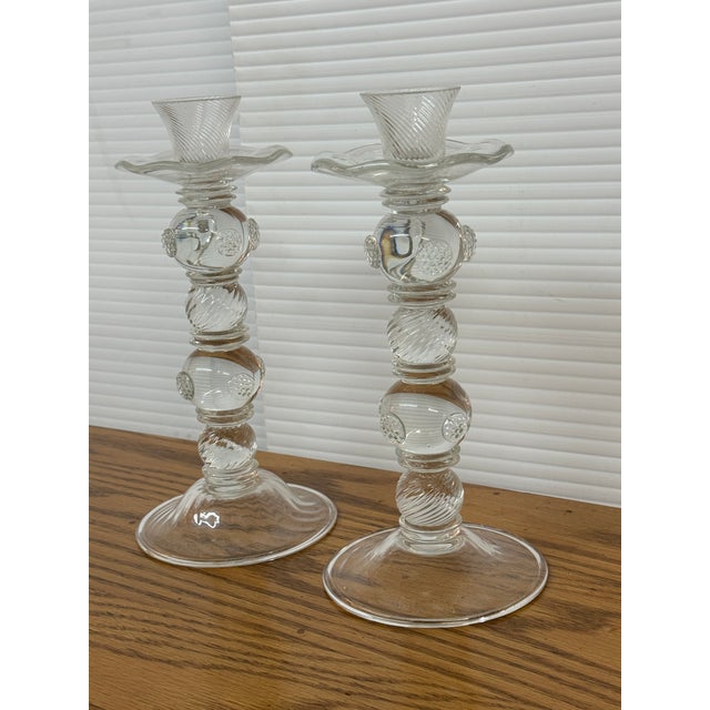 Design Plus Gallery presents a Pair of Candlestick Holders from Juliska. These candleholders are hand blown mouth-blown...