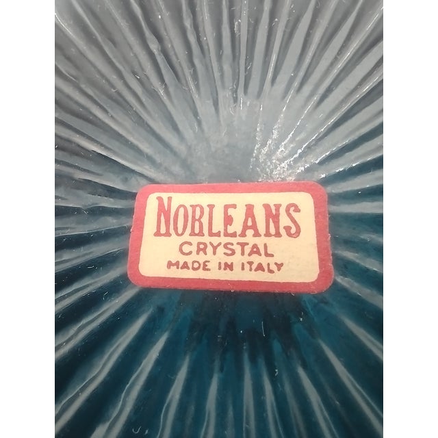 Mid 20th Century Mid-Century Norleans Italian Empoli-Style Glass Decanter With Gold Accents For Sale - Image 5 of 9