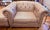 Early 21st Century Bernhardt Tan Leather Tufted Chesterfield Club Chair and Ottoman For Sale - Image 5 of 6