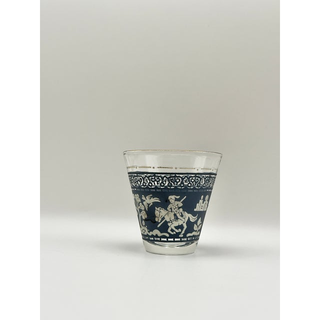 Mid-Century Modern Mid-Century Wedgwood Style Whiskey Glasses With Greek Revival Horsemen & Gilded Rim- Set of 4 For Sale - Image 3 of 5
