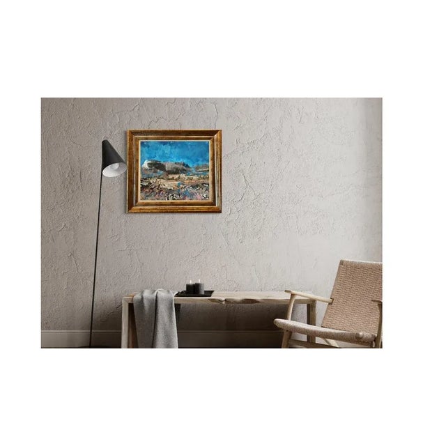 Blue Albert Castañé, Untitled Landscape, 2005, Canvas Painting, Framed For Sale - Image 8 of 9