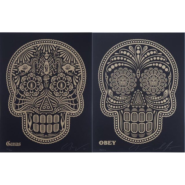 Shepard Fairey, and Ernesto Yerena, Day of the Dead Calavera, Letterpress Prints For Sale - Image 10 of 10