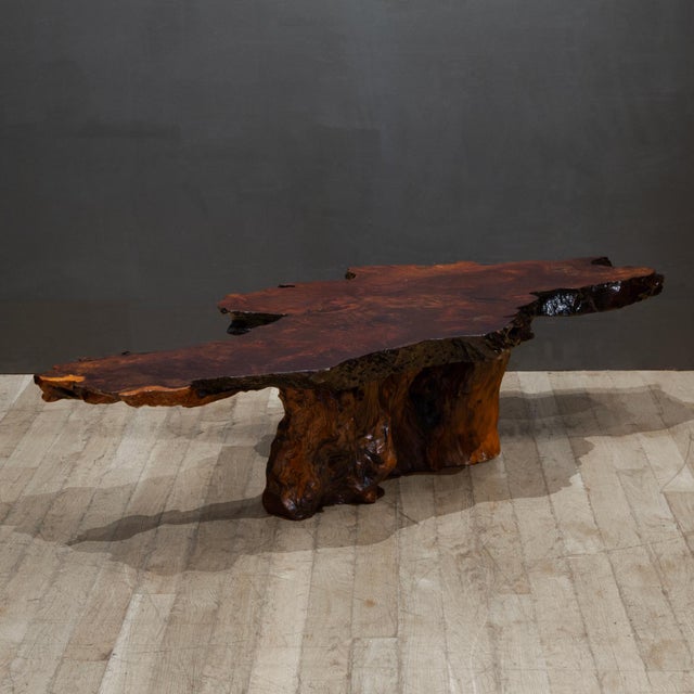 Wood Vintage California Redwood Burl Coffee Table c.1960 For Sale - Image 7 of 11
