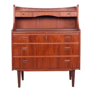Danish Secretary in Teak with Pull Out Mirror and Desk, 1960s For Sale
