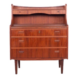 Danish Secretary in Teak with Pull Out Mirror and Desk, 1960s For Sale