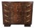 Art Deco Walnut Burl Chest of Drawers with Black Glass Top and Brass Handles, 1940 For Sale