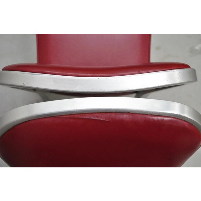 Mid 20th Century Mid 20th Century Vintage General Fireproofing GoodForm Aluminum Red Vinyl Side Chairs - A Pair For Sale - Image 5 of 11