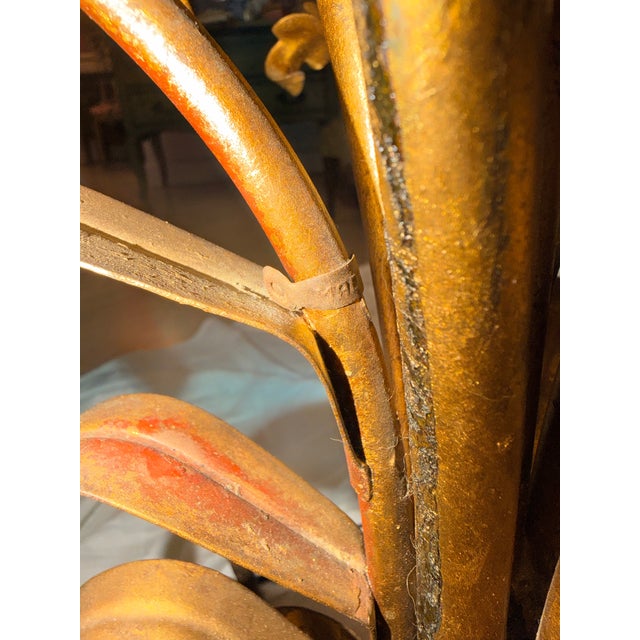 Hollywood Regency Gilded Metal and Glass Flower Base Side Table by Hans Kogl For Sale - Image 10 of 14