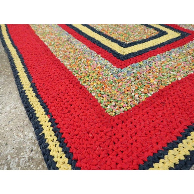 Galerie Shabab Collection Mid-20th Century Handmade American Rag Throw Rug For Sale - Image 9 of 10