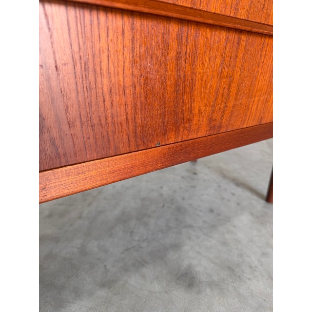 Brown Mid Century Danish Teak Secretary Desk Bookcase For Sale - Image 8 of 11