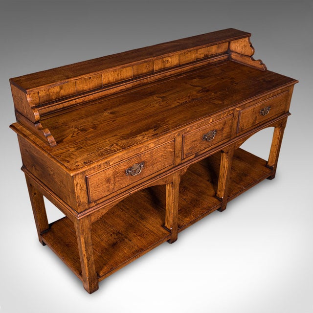 Vintage Suffolk Dresser Base, English, Oak, Victorian Revival, Kitchen Sideboard For Sale - Image 6 of 12