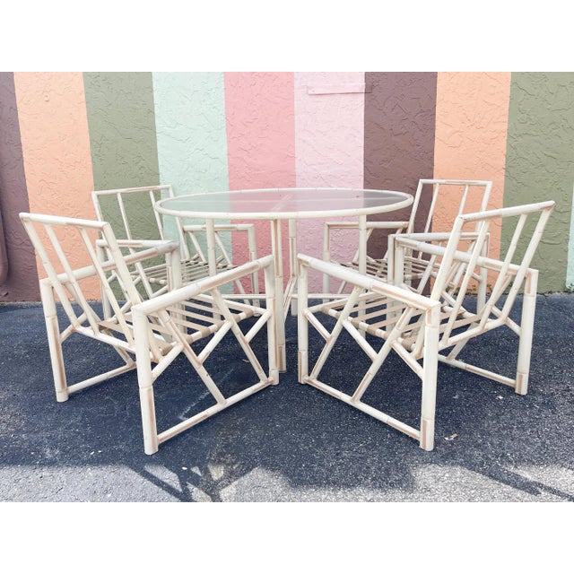 Palm Beach Regency Metal Chippendale Outdoor Dining Set - Set of 5 For Sale - Image 12 of 12