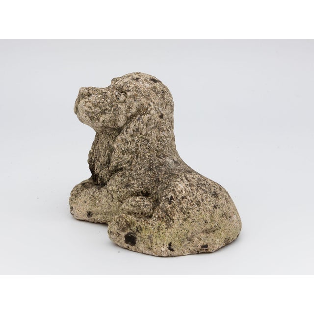 English Vintage Reconstituted Stone Puppy or Dog Spaniel Garden Ornament, 20th Century For Sale - Image 3 of 8