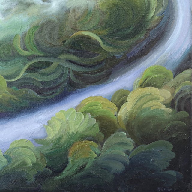 Textile The Climb - Original Luminous Western Mountain Landscape Oil Painting by Phoebe Brunner For Sale - Image 7 of 9