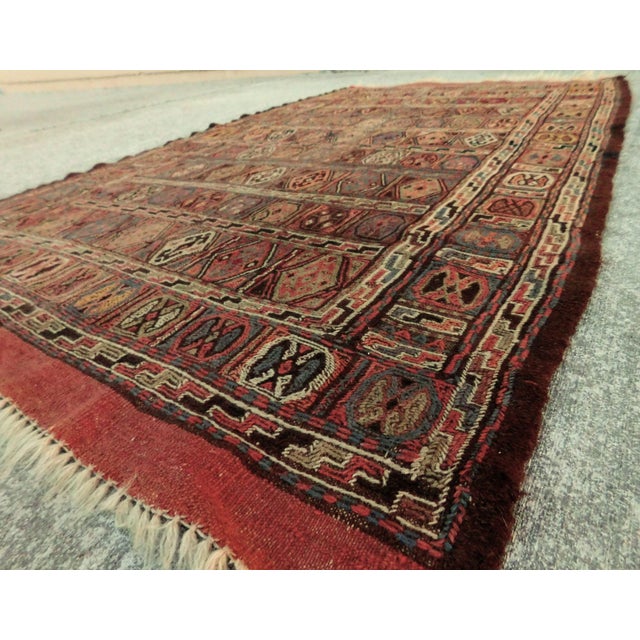 Vintage Handwoven Flatwoven Polychrome Sumac in Neutral Tone. For Sale - Image 9 of 10