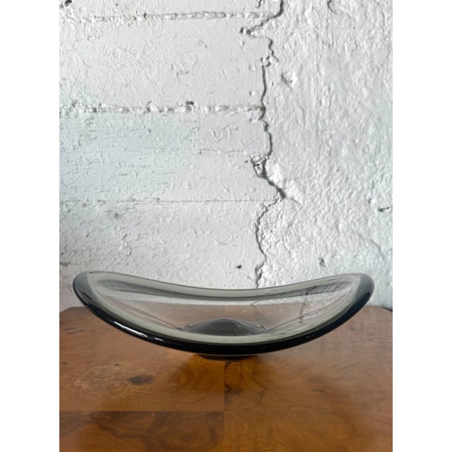 Per Lutken Holmegaard Vintage Per Lutkin for Holmegaard Signed Clear Glass Dish Bowl For Sale - Image 4 of 12