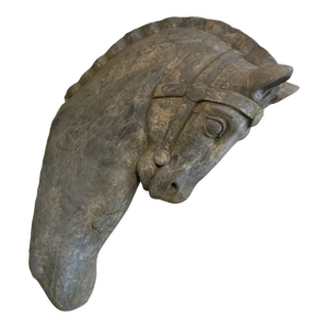 Vintage Equestrian Horse Head Fiberglass and Zinc Wall Sculpture