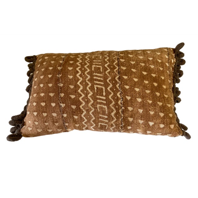 African Custom Made Bogolan Lumbar Mud Cloth Pillow 16.5" For Sale - Image 4 of 8