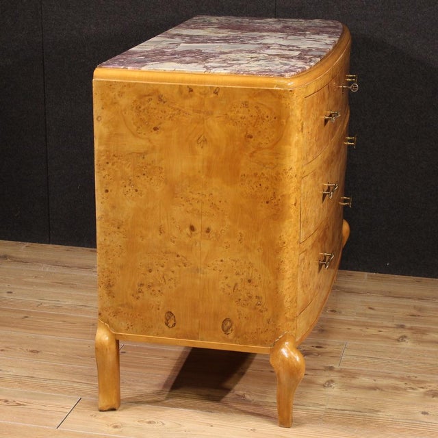 Vintage Birch Wood Dresser with Marble Top, 1950 For Sale - Image 9 of 13