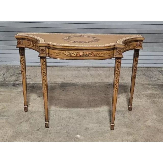 Store Item: Chelsea House Adams Style Painted Finish Hall Table Console Table Sofa Table Description: Shaped table with...