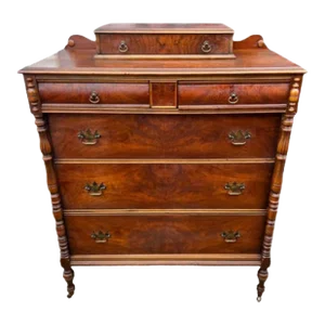 Early 20th Century Early American Style Walnut Bureau. Dresser
