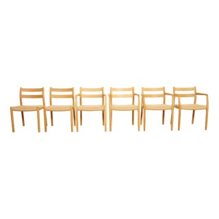 Dining Chairs in Oak by Niels Otto Møller for J.L. Møllers, Set of 6 For Sale