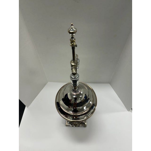 Antique English Silver Urn Lamp For Sale - Image 9 of 10
