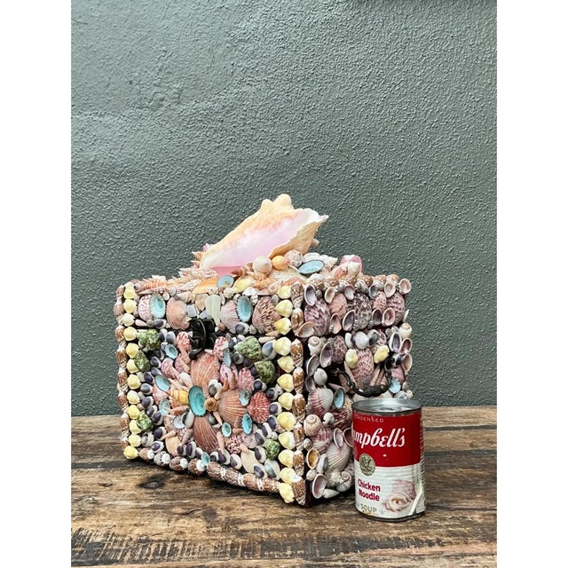 Late 20th Century Vintage Shell Embellished Decorative Box For Sale - Image 5 of 12