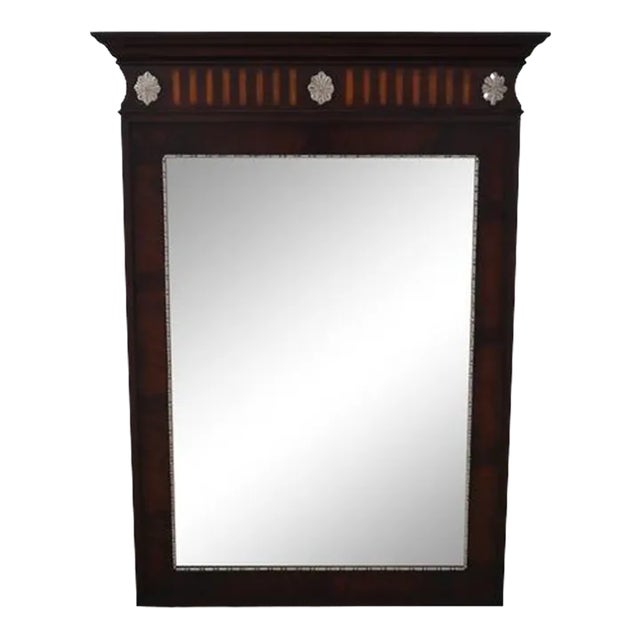 Ethan Allen Regency Style 6 Inlaid Mahogany Beveled Mirror For Sale
