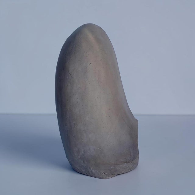 Stunning 1980s deco sandstone ceramic bust sculpture - female head. Glam-deco inspired sculpture. Hollow, yet heavy duty...