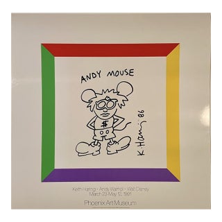 Keith Haring American, 1958–1990 Keith Haring, Andy Warhol, Walt Disney Museum Poster, 1991 For Sale