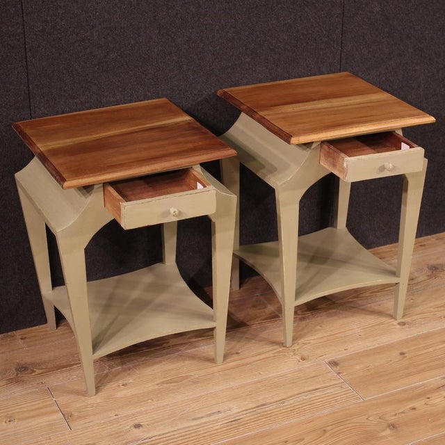 Vintage Painted Bedside Tables, 1980s, Set of 2 For Sale - Image 6 of 13